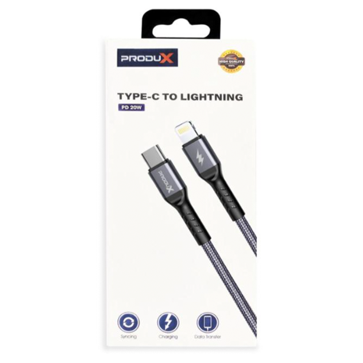 Cable Tipo C a Lightning Iphone Ipad Produx 27w Negro