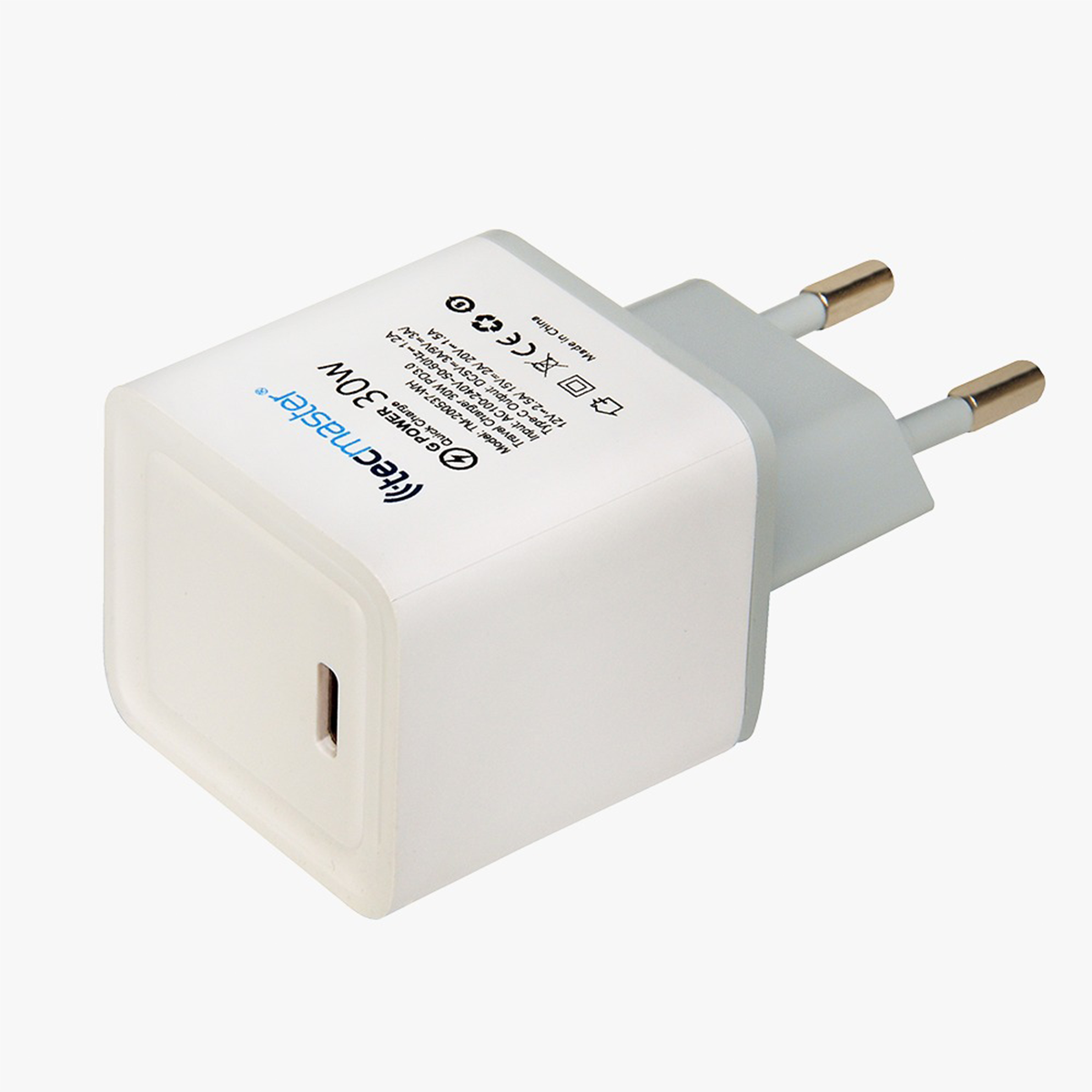 Cargador Tecmaster 30w Carga Rapida QC3.0 Blanco