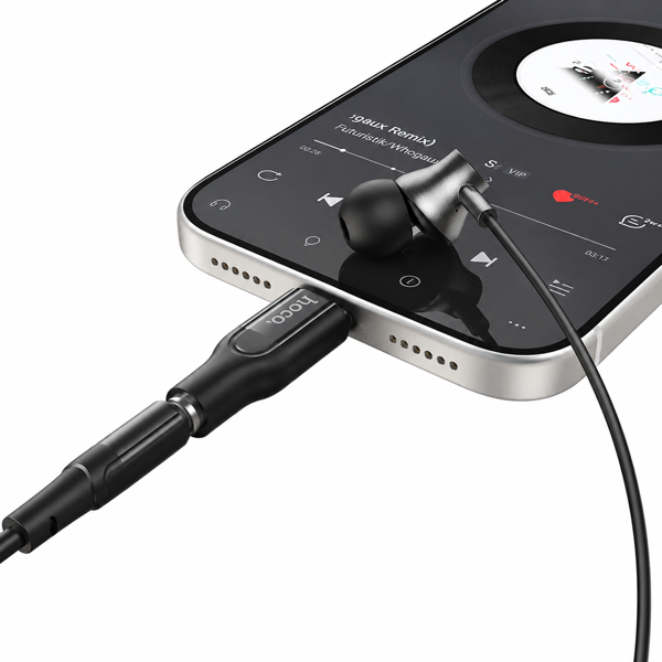 Adaptador de Audio Hoco Upa35 Tipo C a Jack 3.5mm Negro