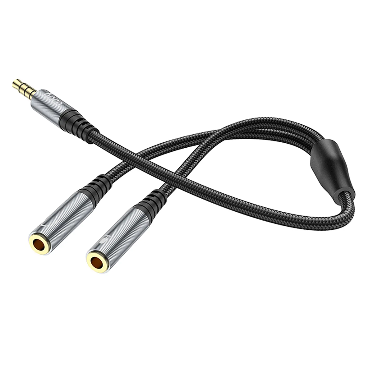 Cable de Audio Jack 3.5mm 2 Macho 1 Hembra 2 en 1 Hoco Upa21 Gris