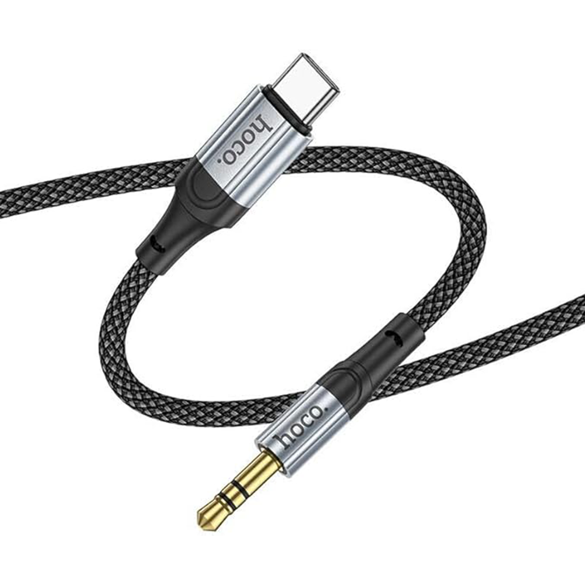 Cable Tipo C a Auxiliar Trenzado Hoco Upa26 1 Metro Negro