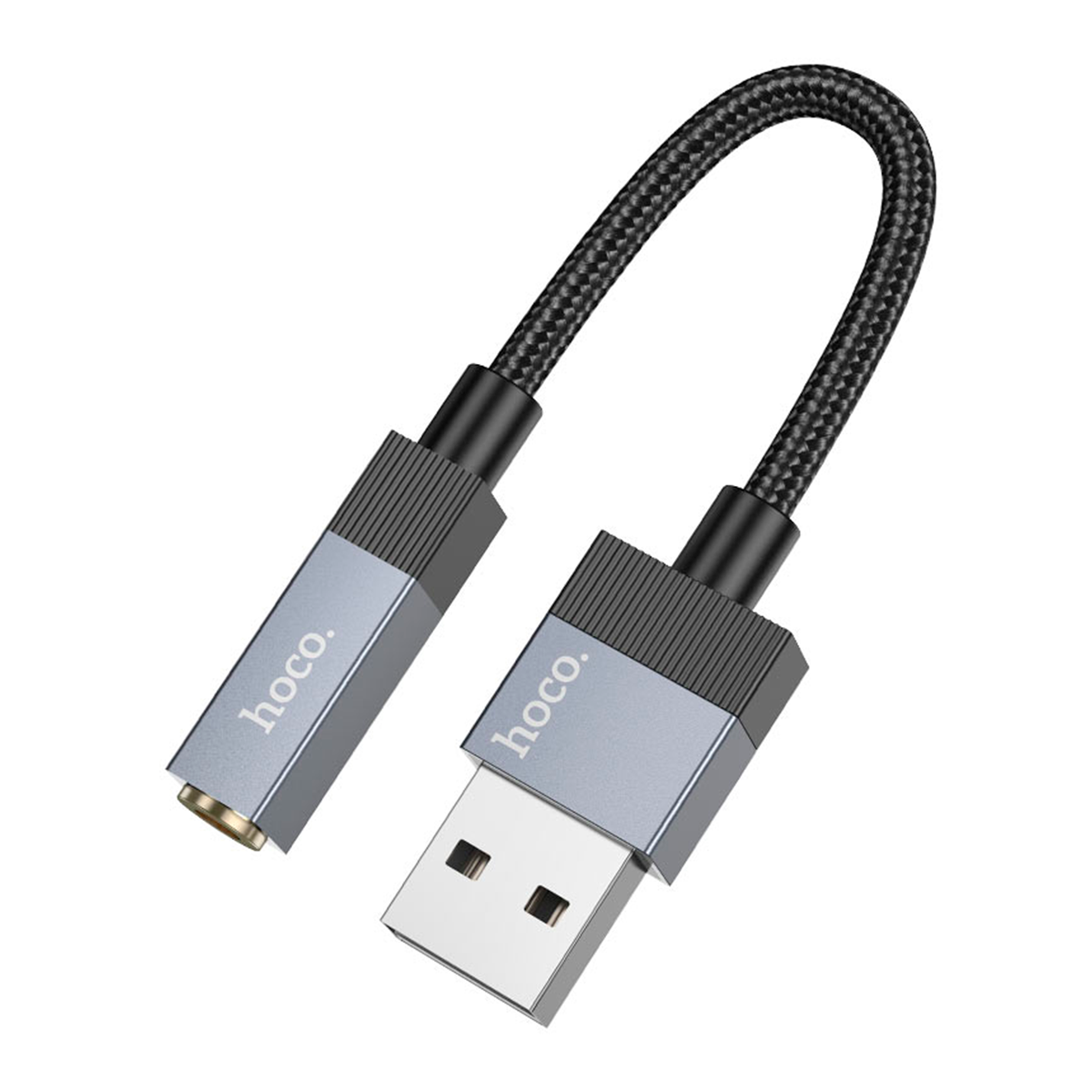 Cable Adaptador Usb a 3.5mm Trenzado Hoco Upa32d Negro – imagen 3