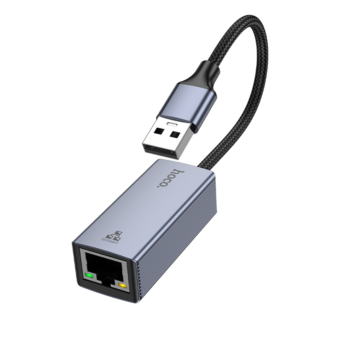 Adaptador Hub Hoco Ua37 Usb a Rj45 Gris