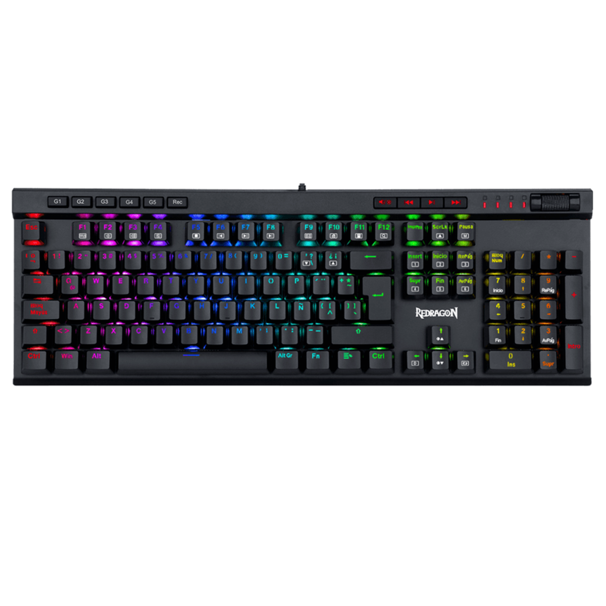 Teclado Gamer Mecanico Redragon Vata Pro Rgb K580 Negro