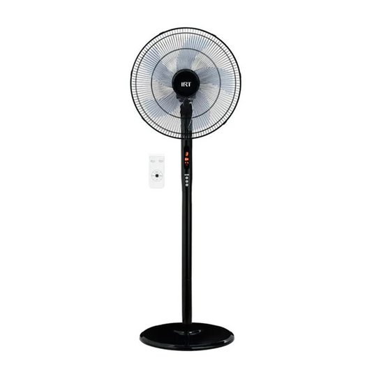 Ventilador De Pie 16 Pulgadas Irt 3 Velocidades Timer Negro