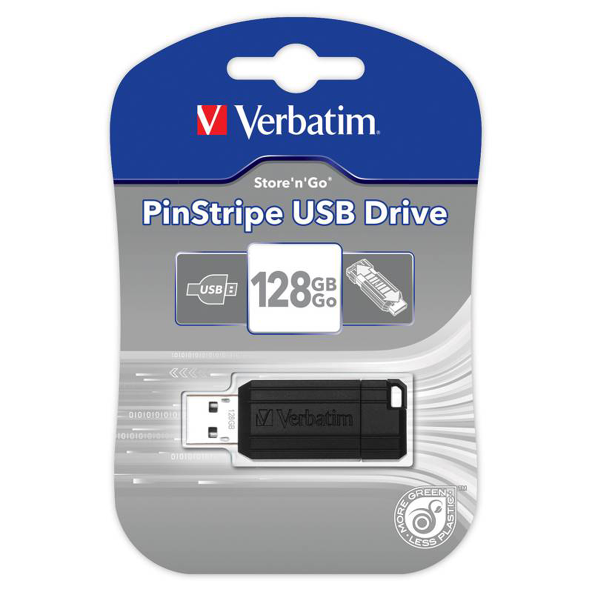 Pendrive Verbatim 128 GB Pinstripe Usb Negro