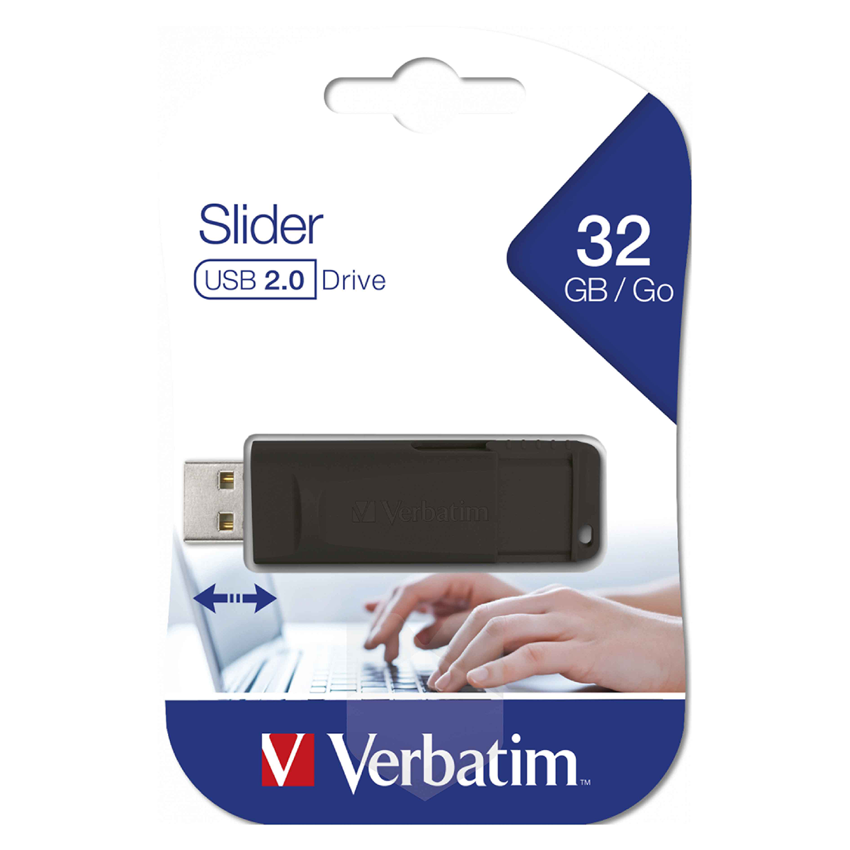 Pendrive Verbatim 32Gb Slider Usb Negro