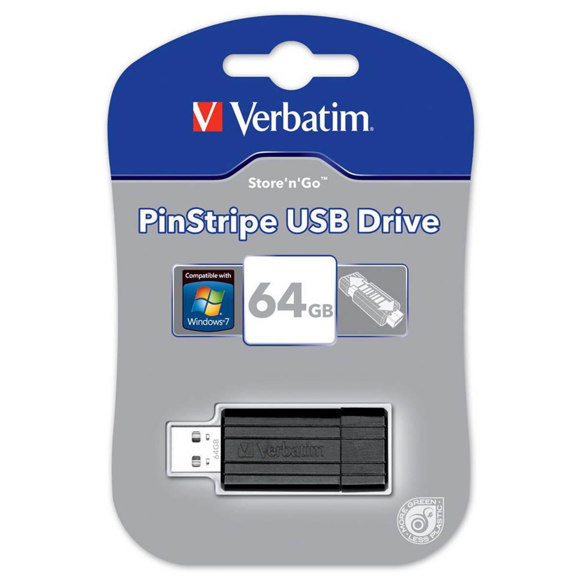 Pendrive Verbatim 64 GB Pinstripe Usb Negro