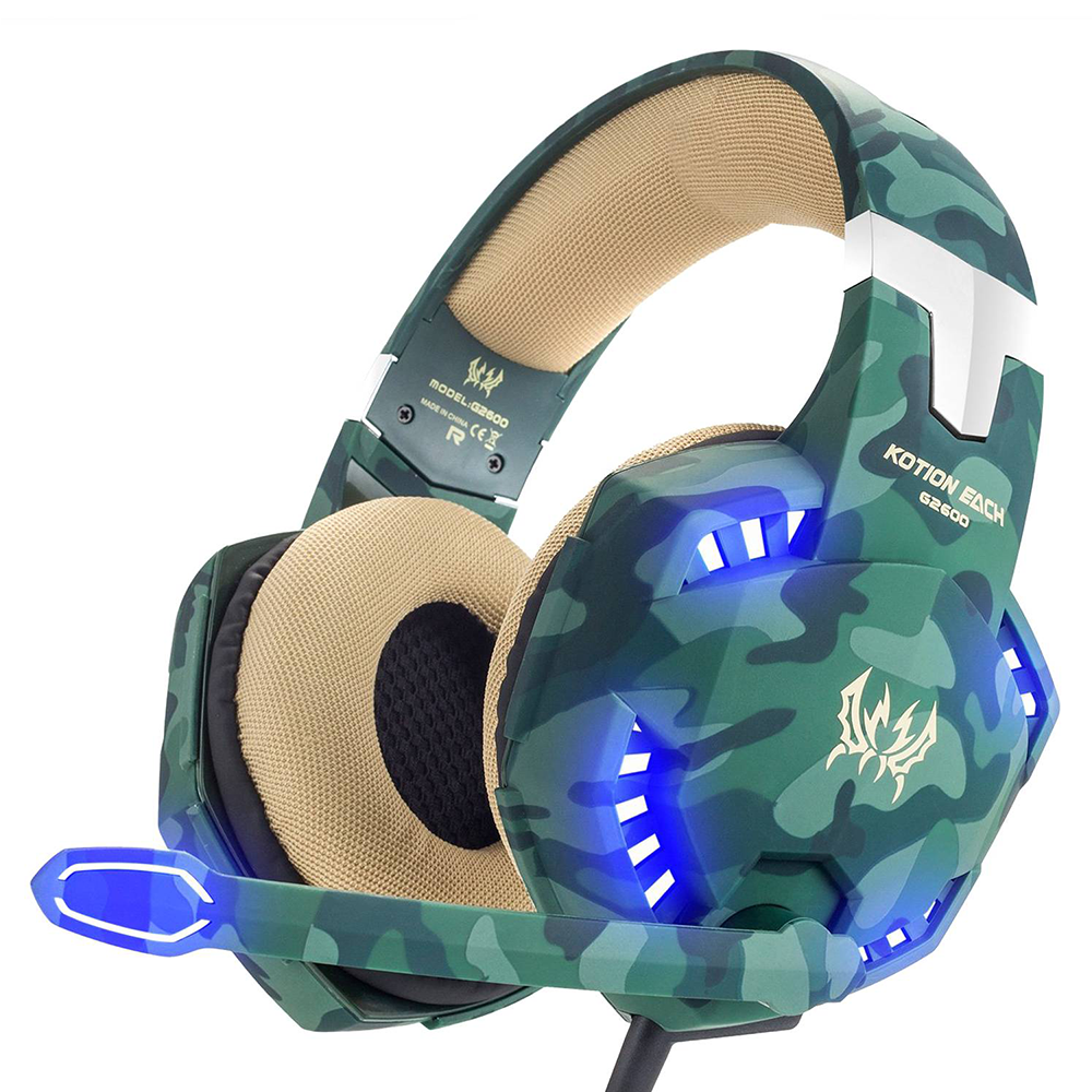 Audifonos Gamer Kotion Each G2600 Pc Ps4 Camu Verde