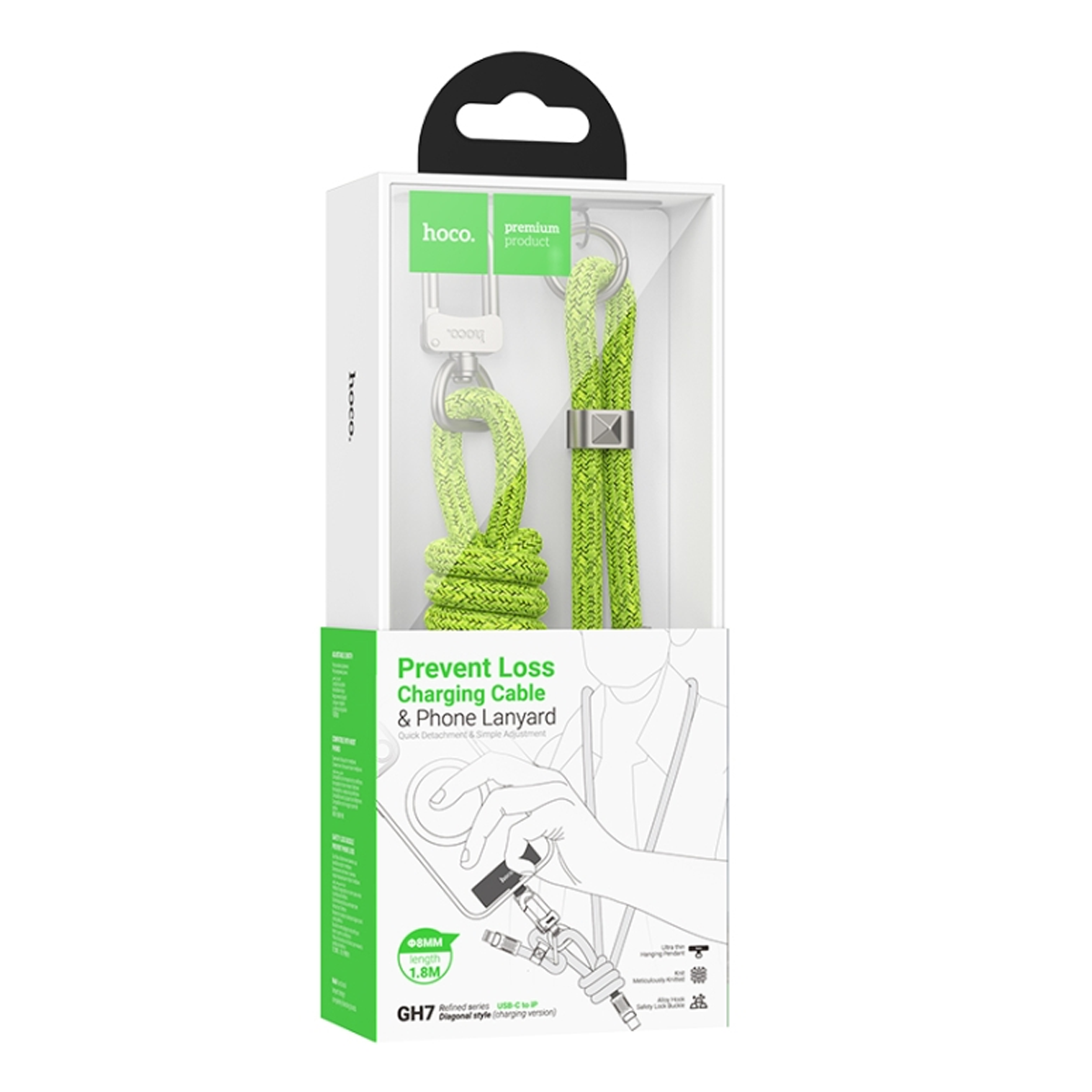 Cable Pulsera De Carga Tipo C a Tipo C Hoco Gh7 Verde – imagen 2