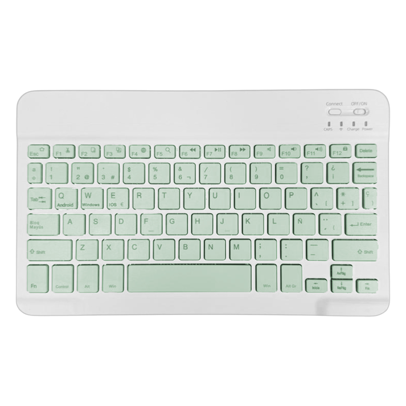Kit Teclado + Mouse Mini Inalámbrico Bluetooth Español Verde – imagen 2