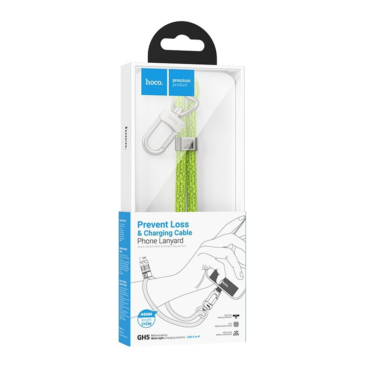 Cable Pulsera De Carga Tipo C a Lightning Hoco Gh5 Verde – imagen 3
