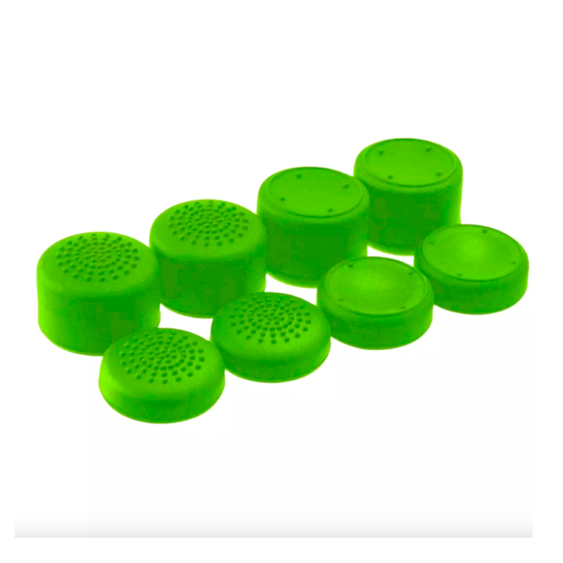 Set Gomas Analogos Thumbs Grips Para Ps4 Ps5 8 en 1 Verde
