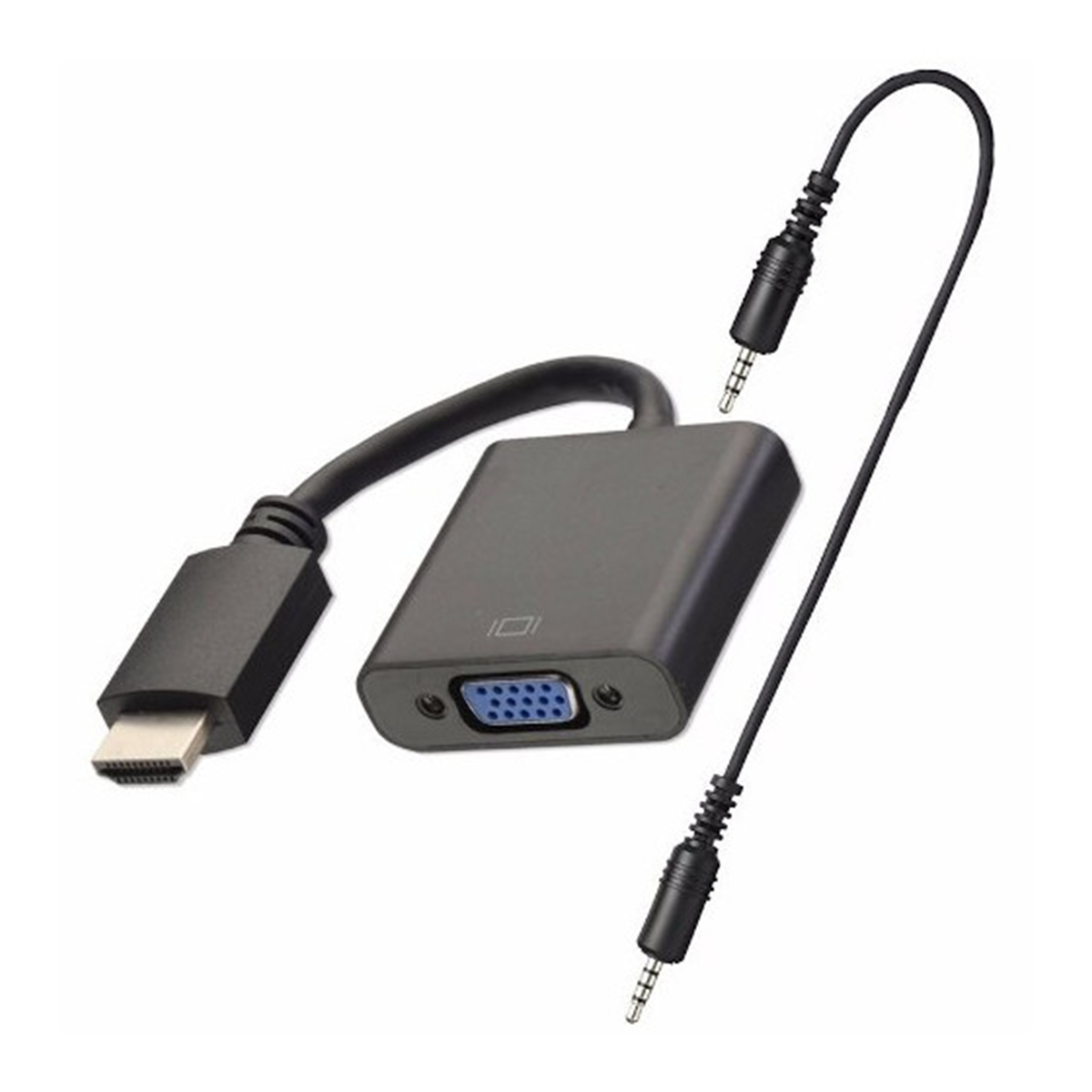 Adaptador Conversor Hdmi A Vga Welkonex Con Audio Negro