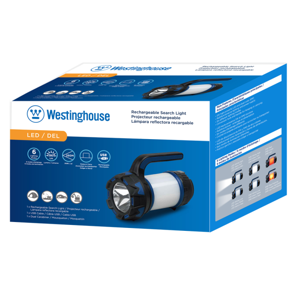 Linterna Foco Westinghouse Recargable 380 Lumenes Negro – imagen 2