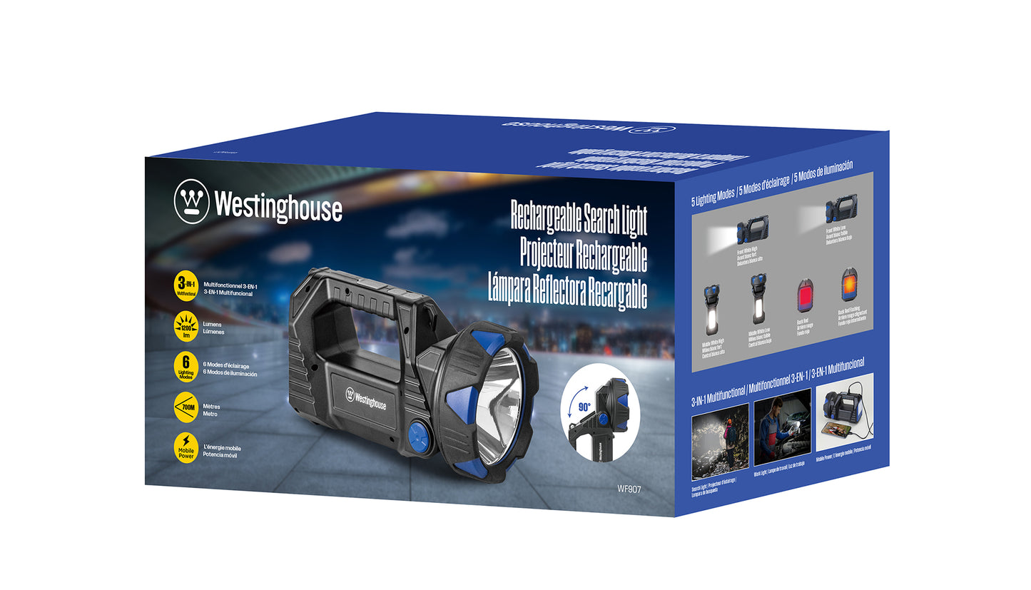 Linterna Westinghouse Farol Recargable 1200 Lumenes Negro – imagen 3