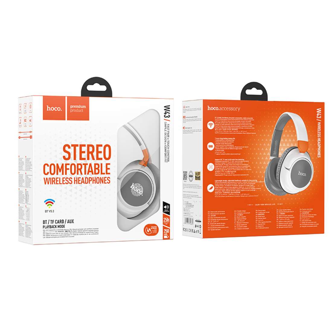 Audífonos Bluetooth Hifi Micro Sd Aux Hoco W43 Blanco – imagen 4