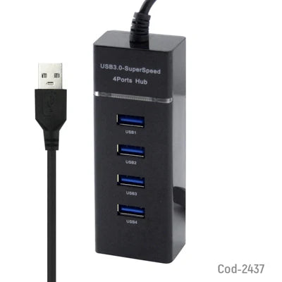 Adaptador Hub Usb 4 en 1 Welkonex Usb 3.0 Negro – imagen 3
