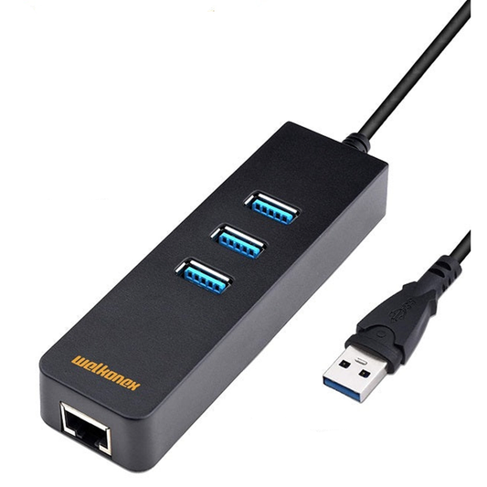 Adaptador Hub Welkonex USB 3.0 a Rj45 Negro