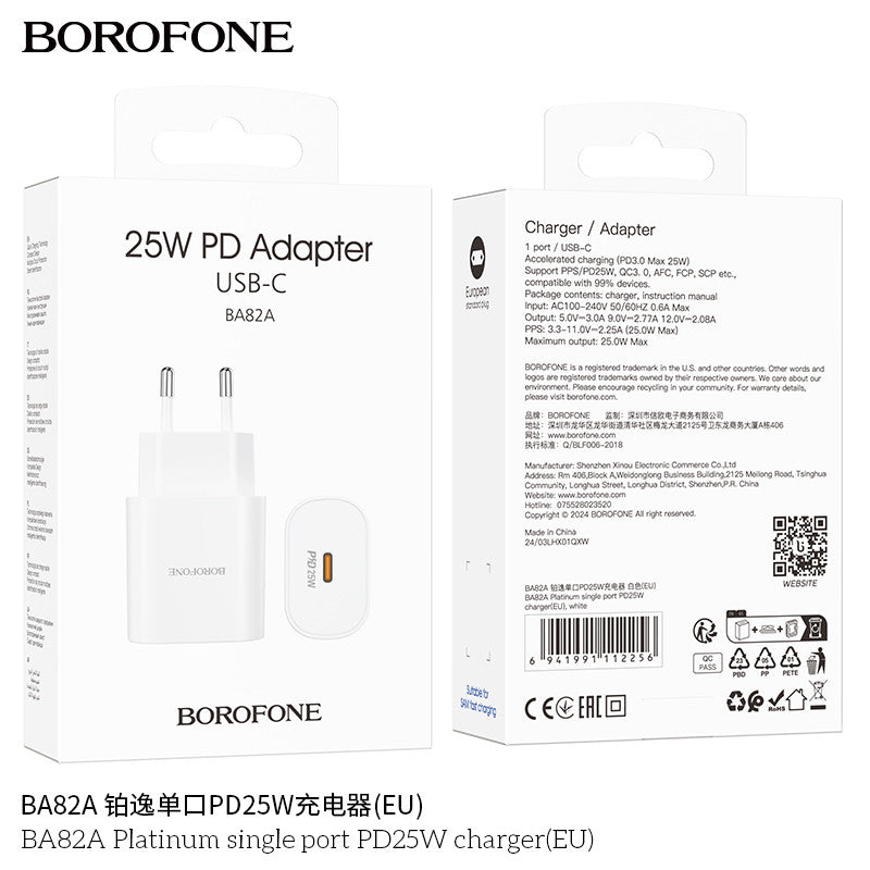 Cargador Borofone Ba82a 25w Tipo C Blanco – imagen 3
