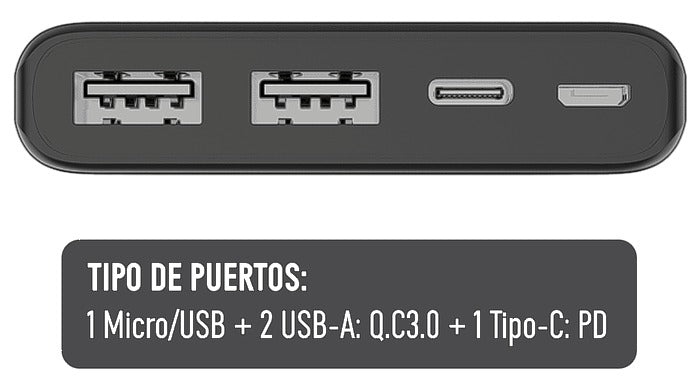 Powerbank Bateria Portatil 10000 Mah Tecmaster Tipo C Tm-200551 – imagen 2
