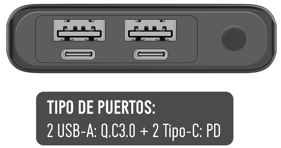 Powerbank Bateria Portatil 20000 Mah Tecmaster Tipo C Tm-200552 – imagen 2