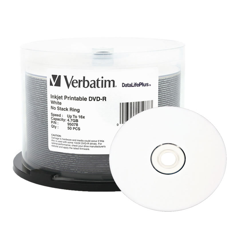 Pack DVD-R Verbatim Imprimible 16x 4.7gb 50 Unidades