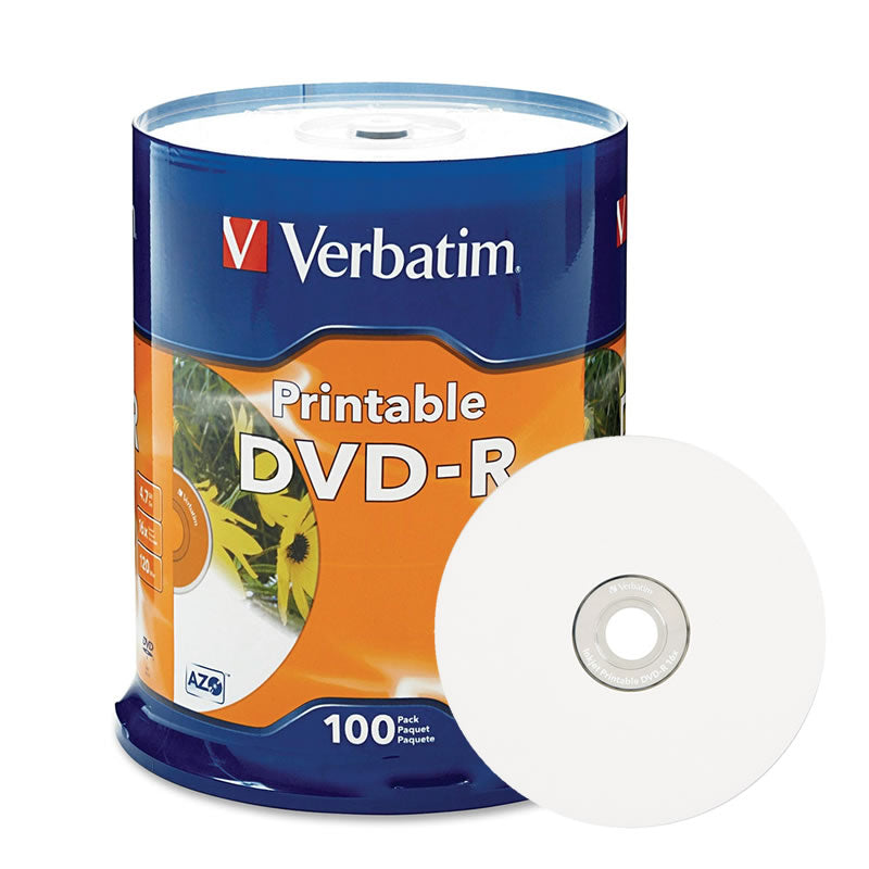 Pack DVD-R Verbatim Imprimible 16x 4.7gb 100 Unidades