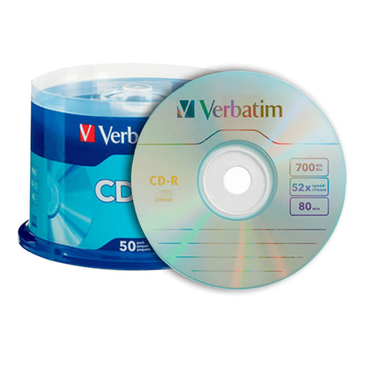 Pack CD-R Verbatim 52x 80min 700mb 50 Unidades