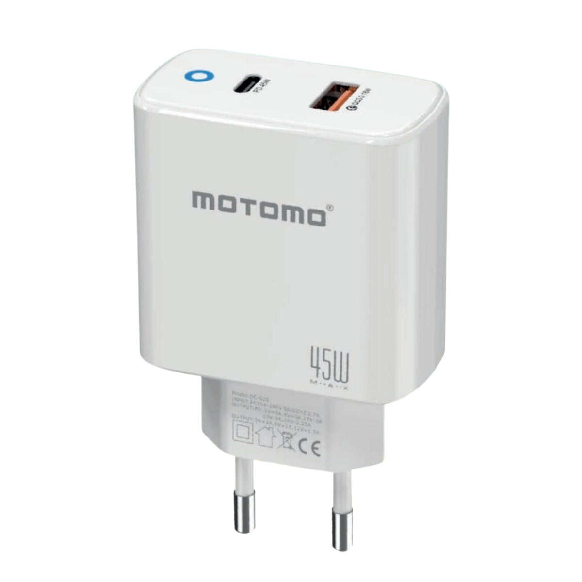Cargador Rápido Motomo Cr45 45w Sin Cable Blanco