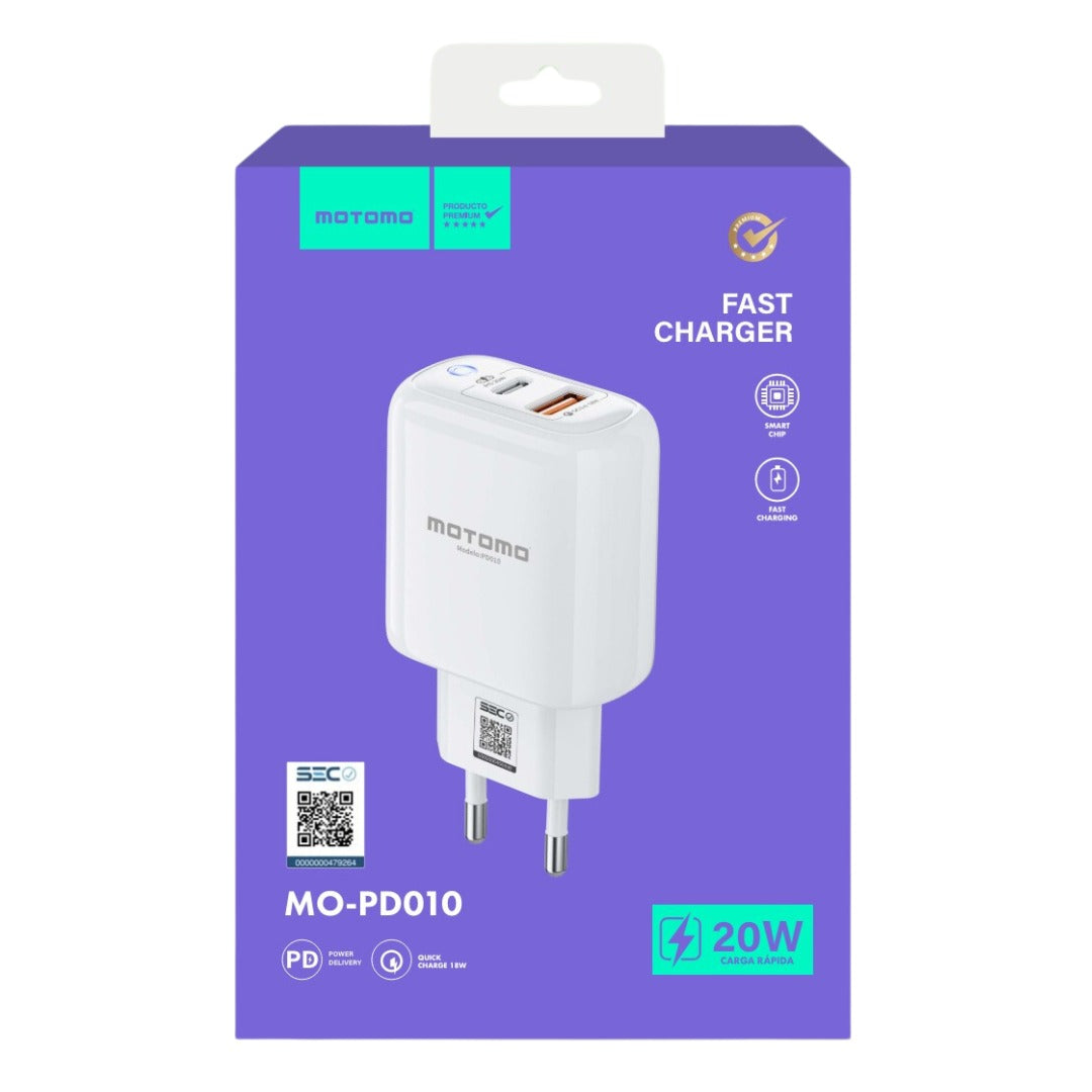 Cargador Rápido Motomo Mo-pd010 20w Sin Cable Blanco – imagen 2