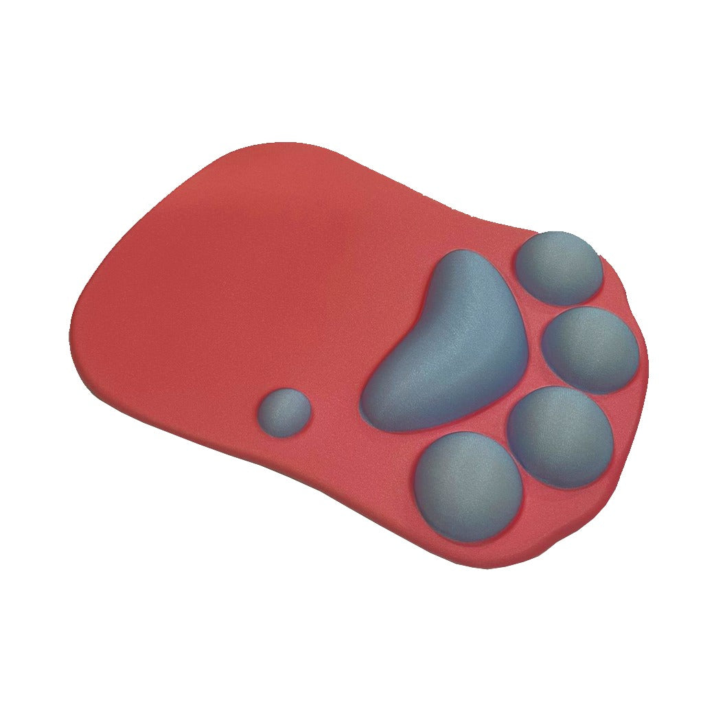 Mousepad Antideslizante Patas De Gato 27x20 Rojo Gris
