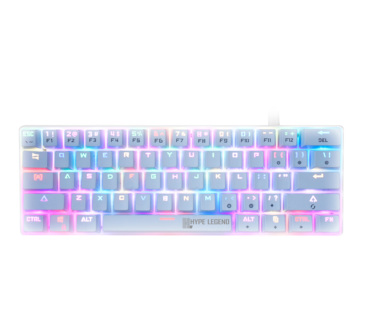 Teclado Gamer Mecanico Rebel Rgb Switch Outemu Blue Blanco – imagen 2