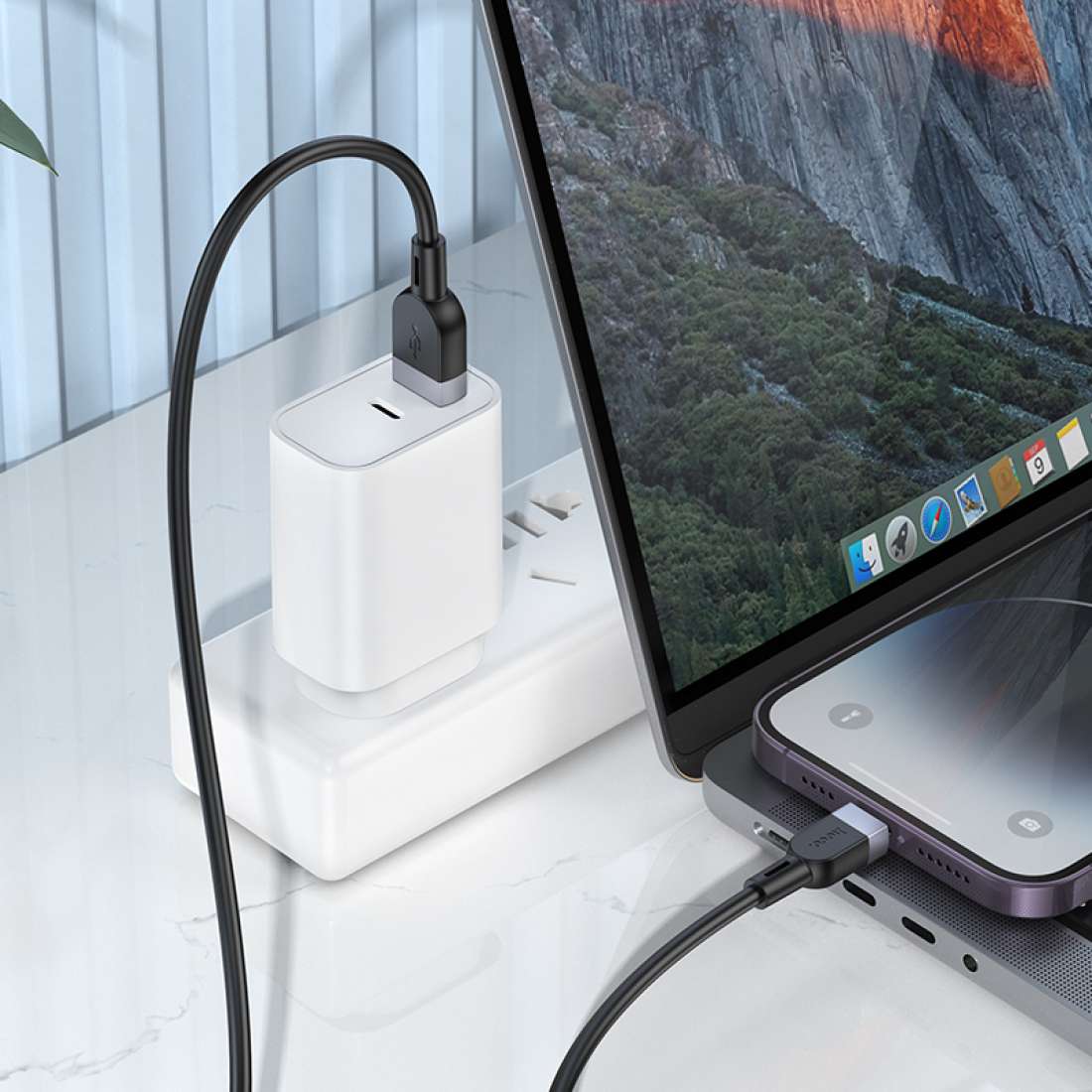 Cable Usb a Lightning Hoco X109 1 Metro Negro – imagen 3