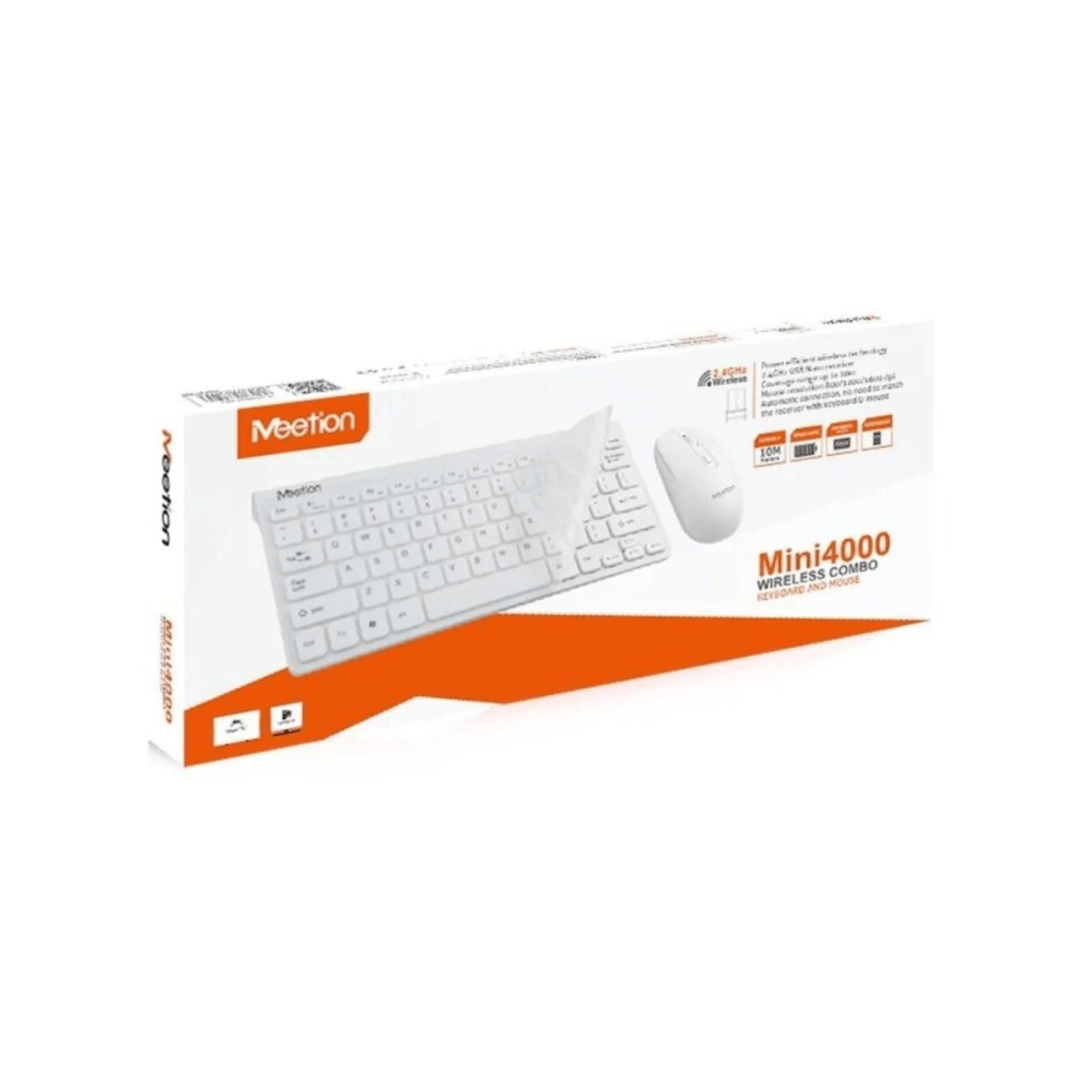 Kit Teclado + Mouse Inalámbrico Meetion Mini Mt-4000 Español Blanco – imagen 2