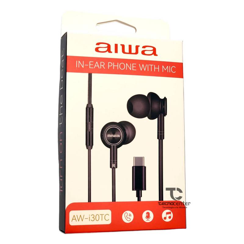 Audifonos In Ear Aiwa Conector Tipo C Aw-i30tc Negro – imagen 2