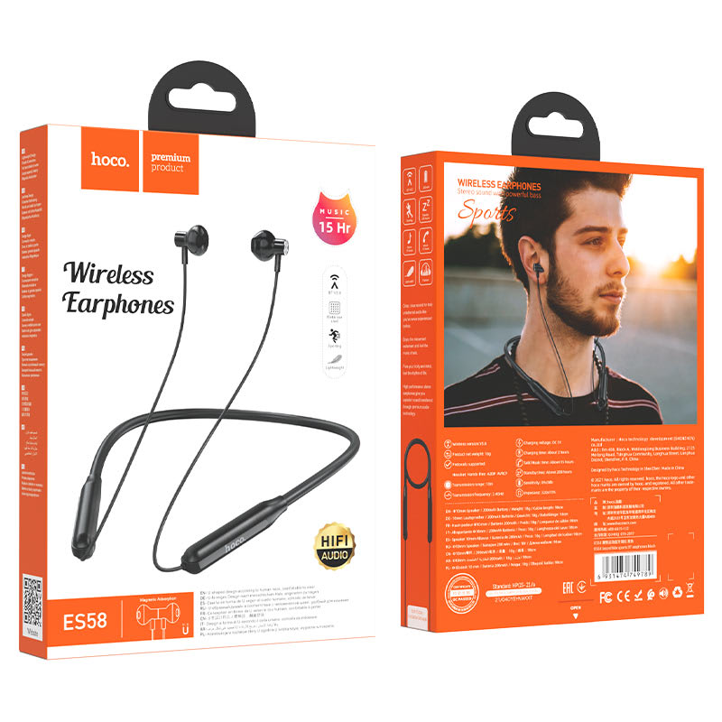 Audífonos In Ear Bluetooth Hoco Es58 Sport Negro – imagen 3