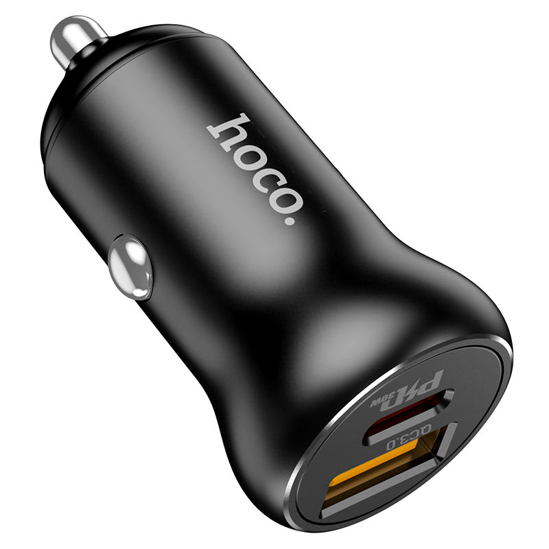Cargador de Auto Hoco Carga Rapida 30w Nz5 + Cable Tipo C Negro – imagen 4
