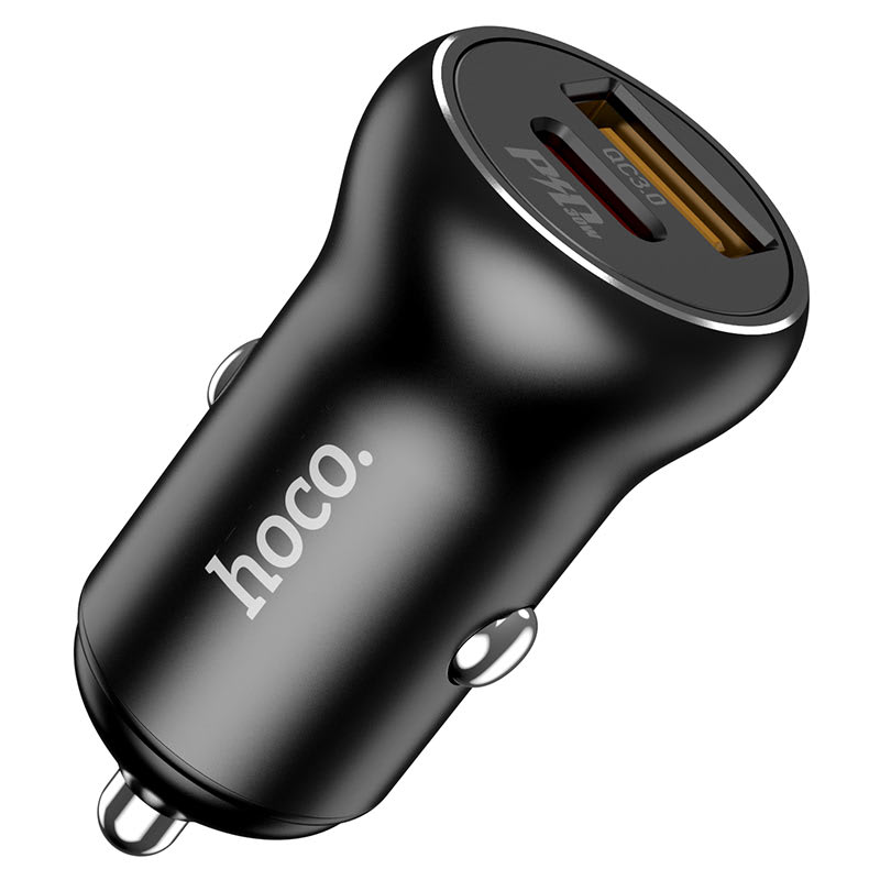 Cargador de Auto Hoco Carga Rapida 30w Nz5 + Cable Tipo C Negro – imagen 3