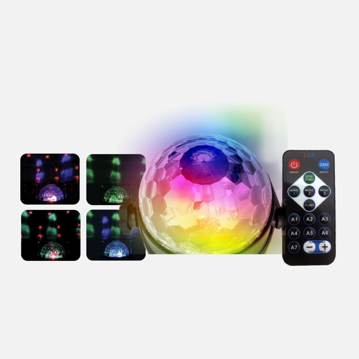Mini Disco Ball Microlab Rgb Mic Music 9413 Negro – imagen 2
