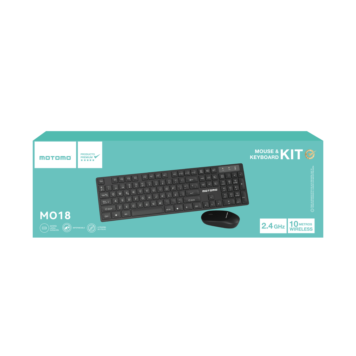 Kit Teclado + Mouse Inalámbrico Motomo Mo18 Negro – imagen 2