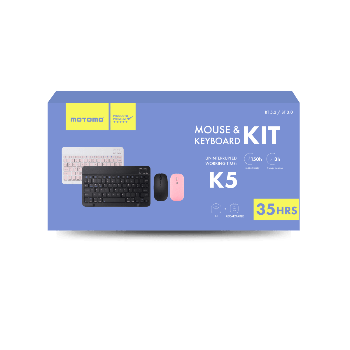 Kit Teclado + Mouse Inalámbrico Motomo K5 Negro – imagen 2