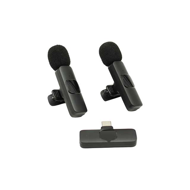 Microfono Lavalier Externo Tecnolab Dual Inalambrico Tipo C Negro – imagen 3