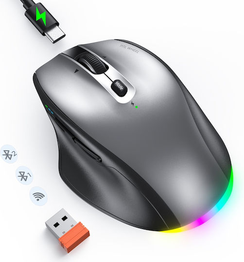 Mouse Ergonomico Dual Wireless Bluetooth Meetion Btm007 Negro – imagen 3