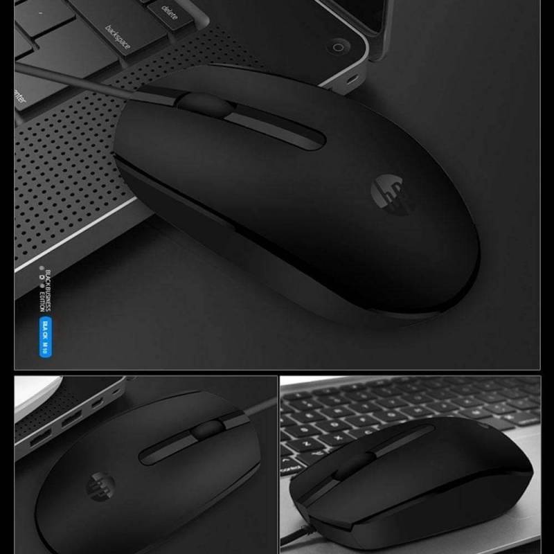 Mouse Gamer Usb Hp M10 Alámbrico 1200dpi 3 Botones Negro – imagen 3