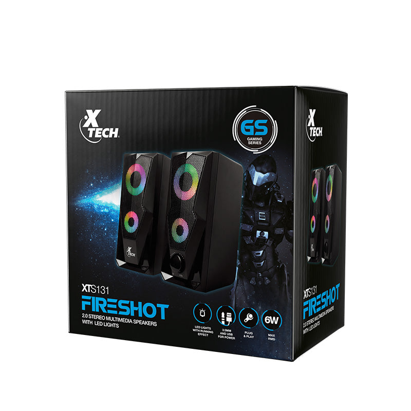 Parlante Gamer Xtech Fireshot Xts-131 Led Color Negro – imagen 2