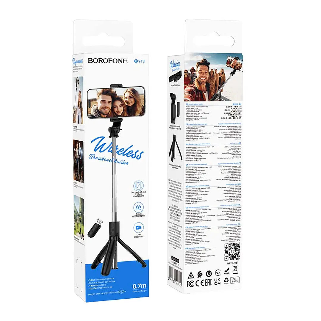 Baston Selfie Tripode Bluetooth Borofone By13 Negro – imagen 2