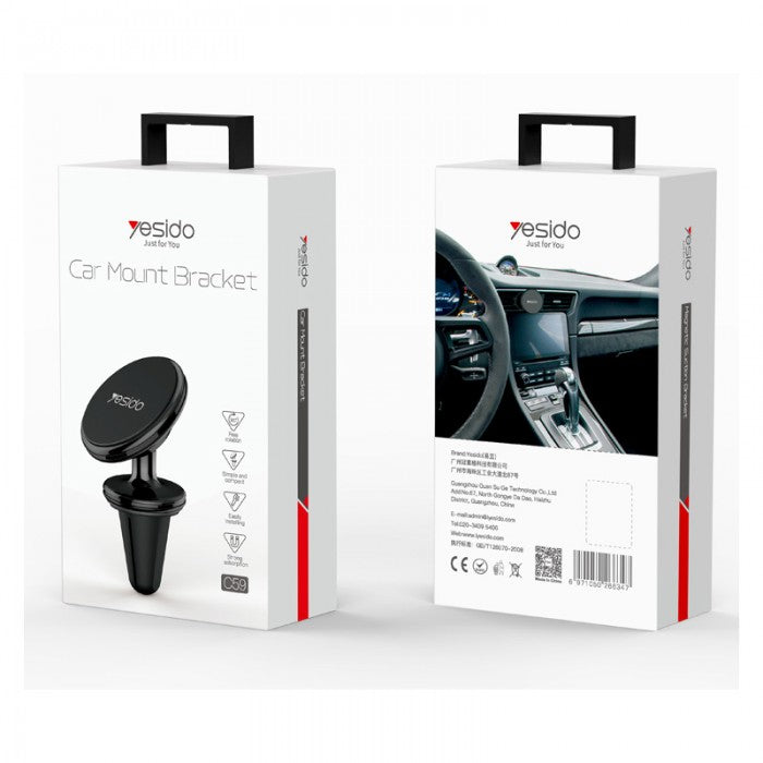 Soporte De Auto Para Celular Magnetico Yesido C59 Negro – imagen 2