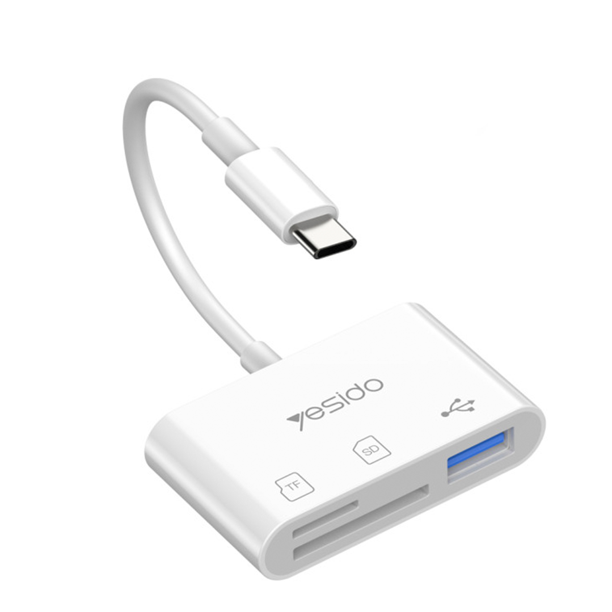 Adaptador Lector Tipo C Hub 3 en 1 Yesido Gs16 Blanco